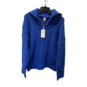NWT Pullover zip front sweater by a new day.
